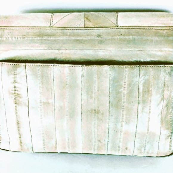 Korean Handmade Light Grey Eel Skin Crossbody - Picture 11 of 15